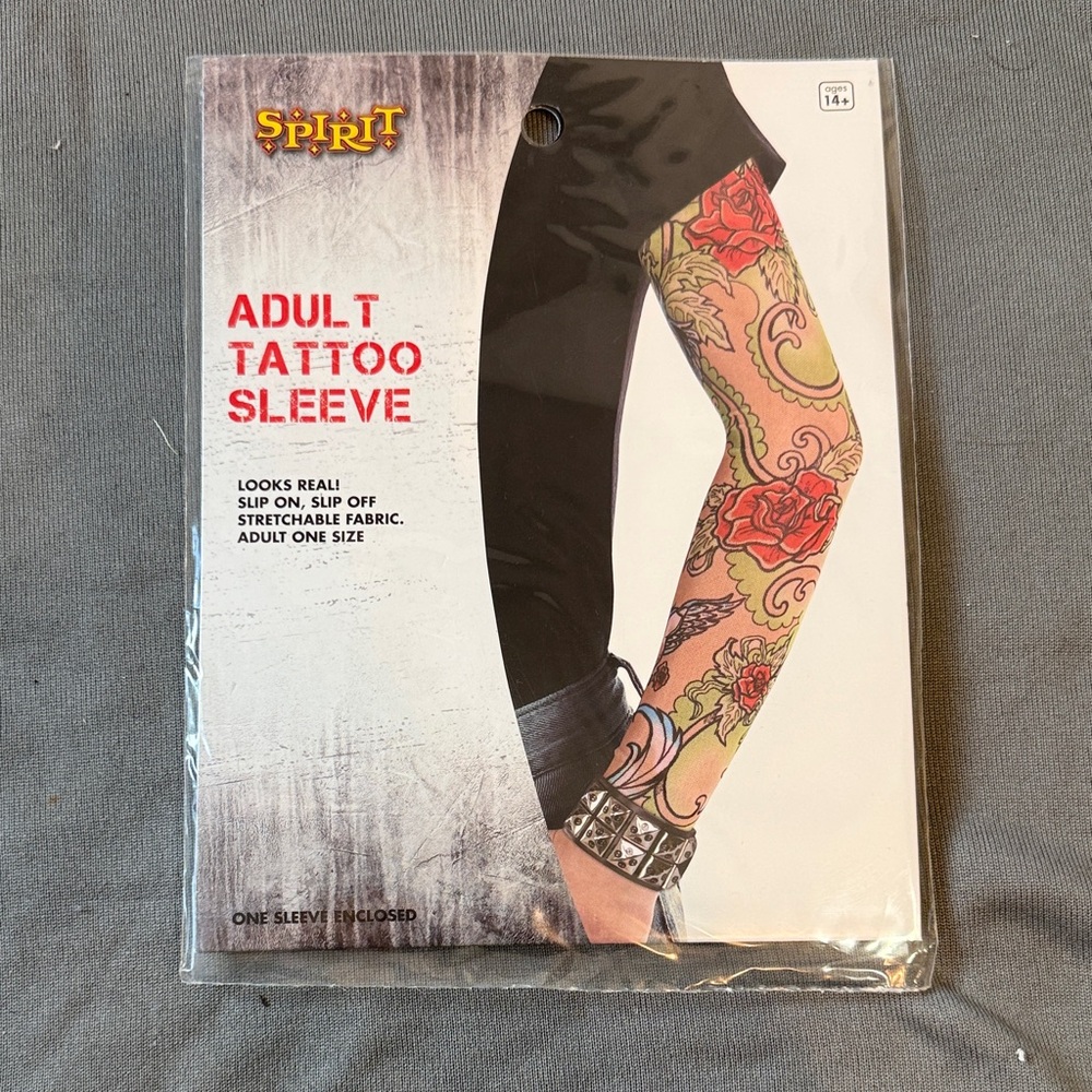 Spirit Halloween Colorful Tattoo Arm Sleeve Costume NWT